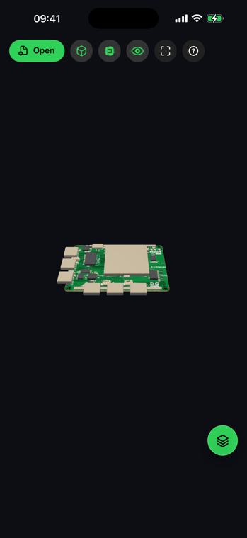AGBoard interactive 3D PCB view on iPhone