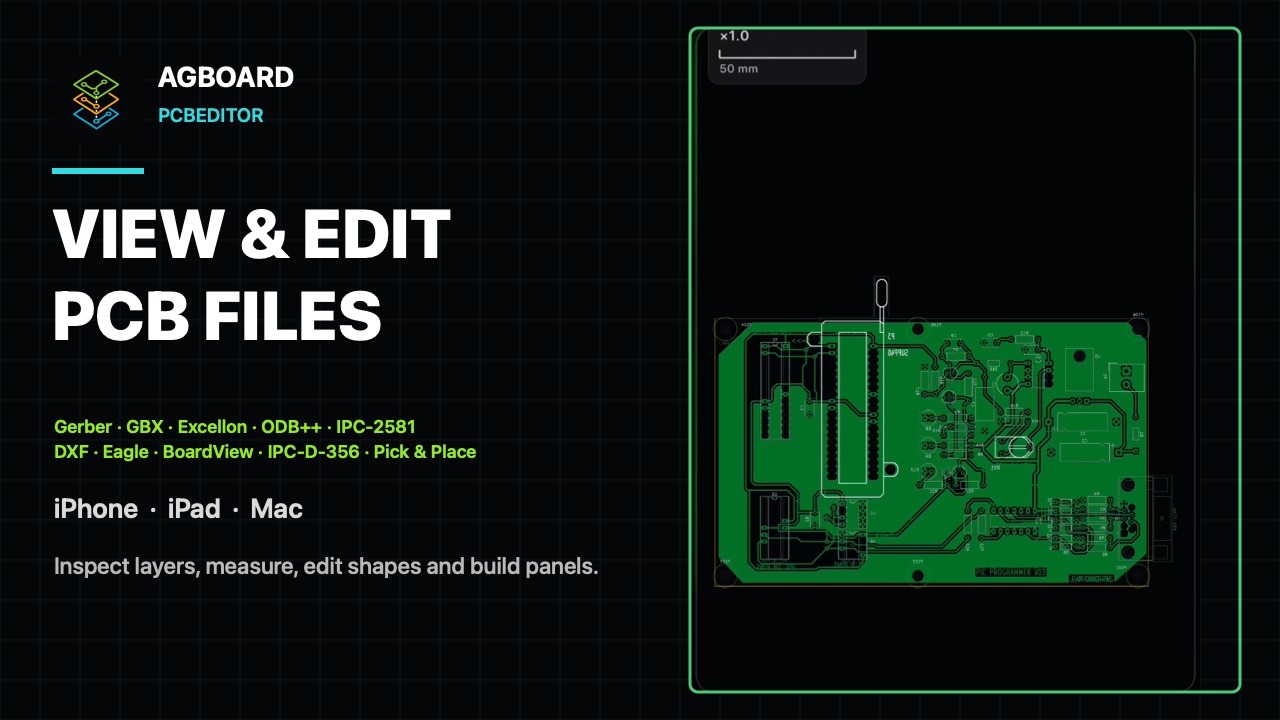 AGBoard product video showing PCB viewing and editing tools